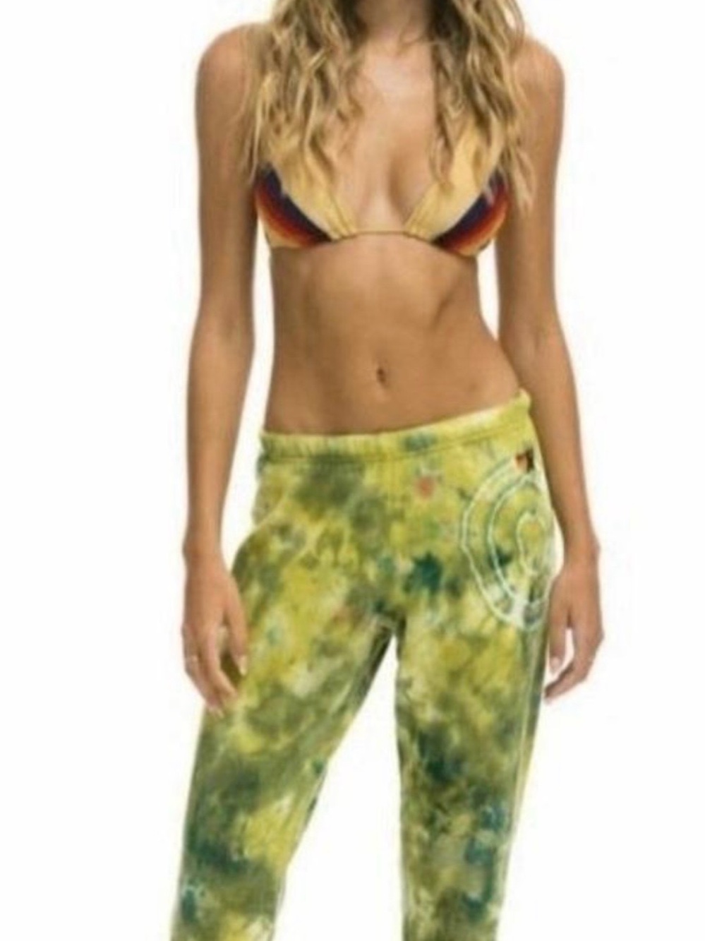 Aviator Nation Yellow-Green Tie-Dye Sweatshirt